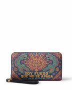 "Soy fuego que no se apaga" ver.3 Long Wallet - front view | Paleta Bags