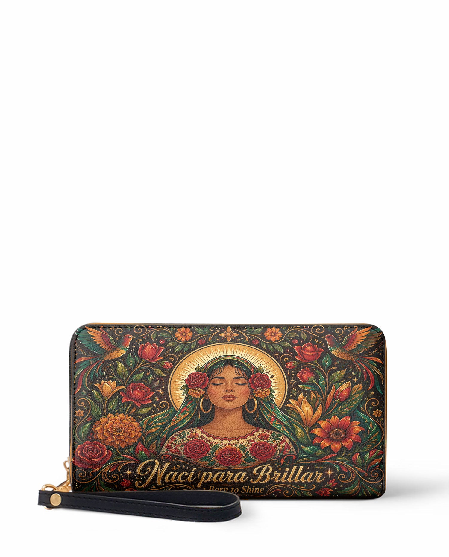 "Nací para brillar" ver.3 Long Wallet - front view | Paleta Bags
