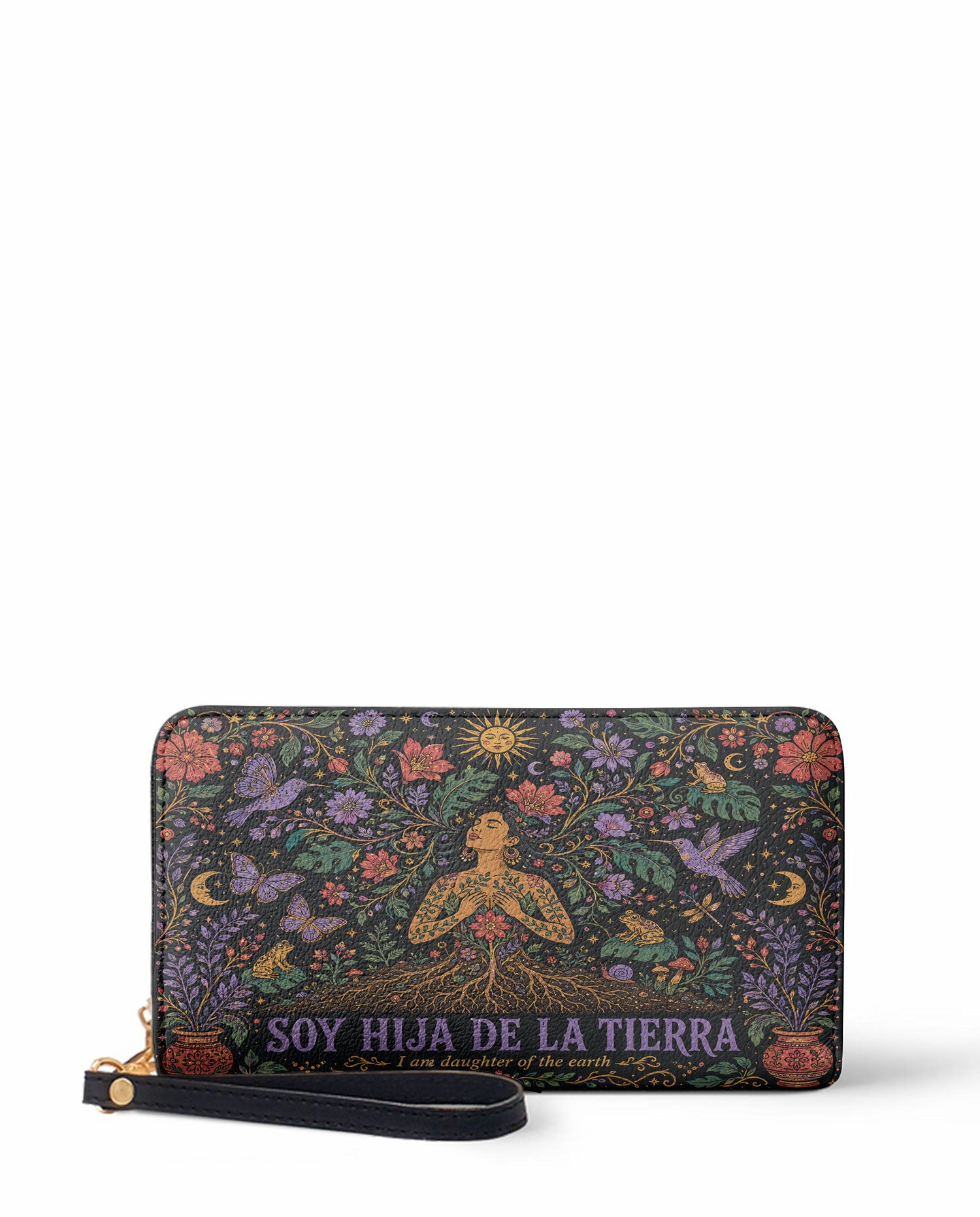 "Soy hija de la tierra" ver.3 Long Wallet - front view | Paleta Bags
