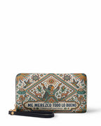 "Me merezco todo lo bueno" ver.5 Long Wallet - front view | Paleta Bags
