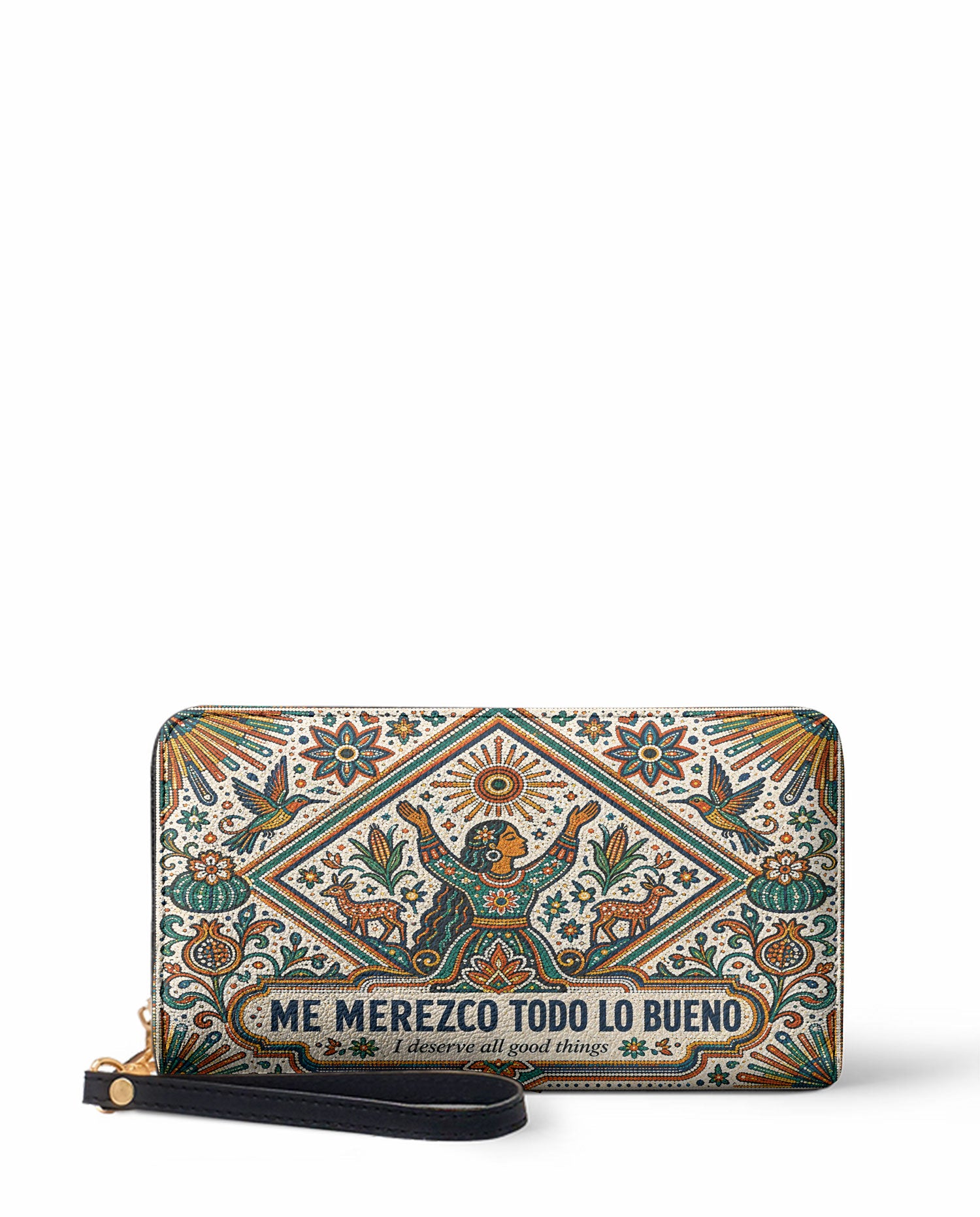 "Me merezco todo lo bueno" ver.5 Long Wallet - front view | Paleta Bags