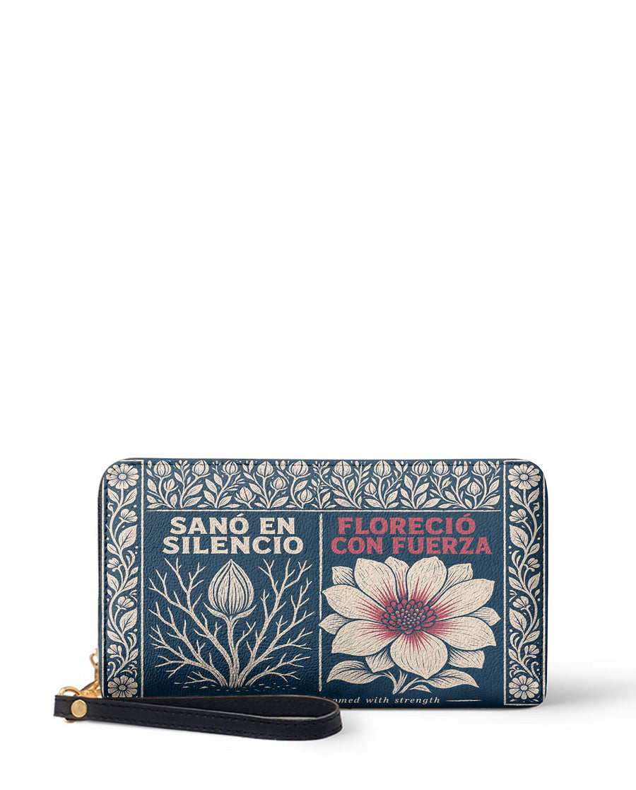 "Sanó en silencio, floreció con fuerza" ver.1 Long Wallet