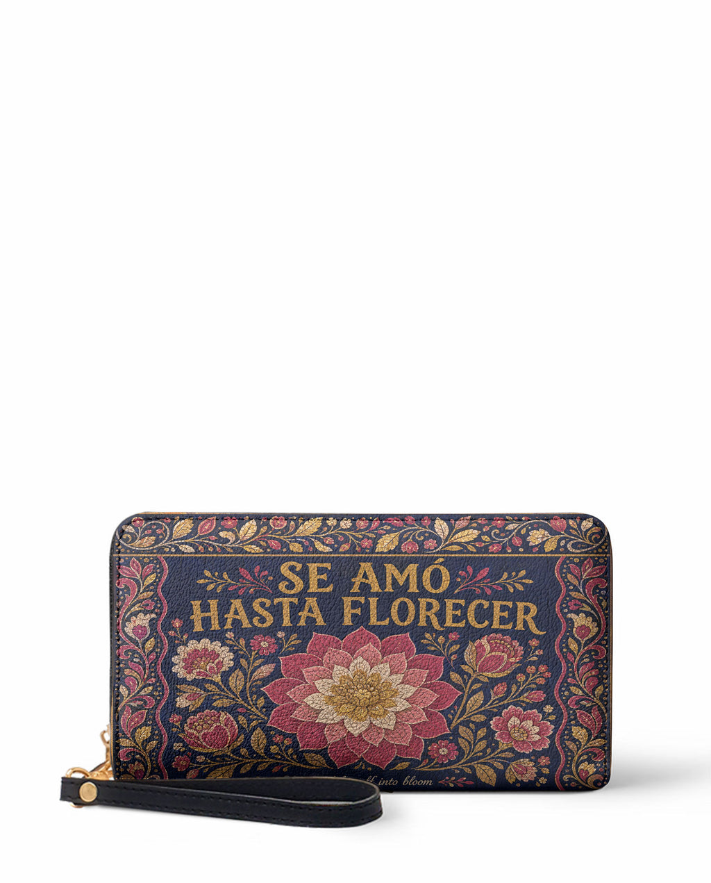 "Se amó hasta florecer" ver.4 Long Wallet - front view | Paleta Bags