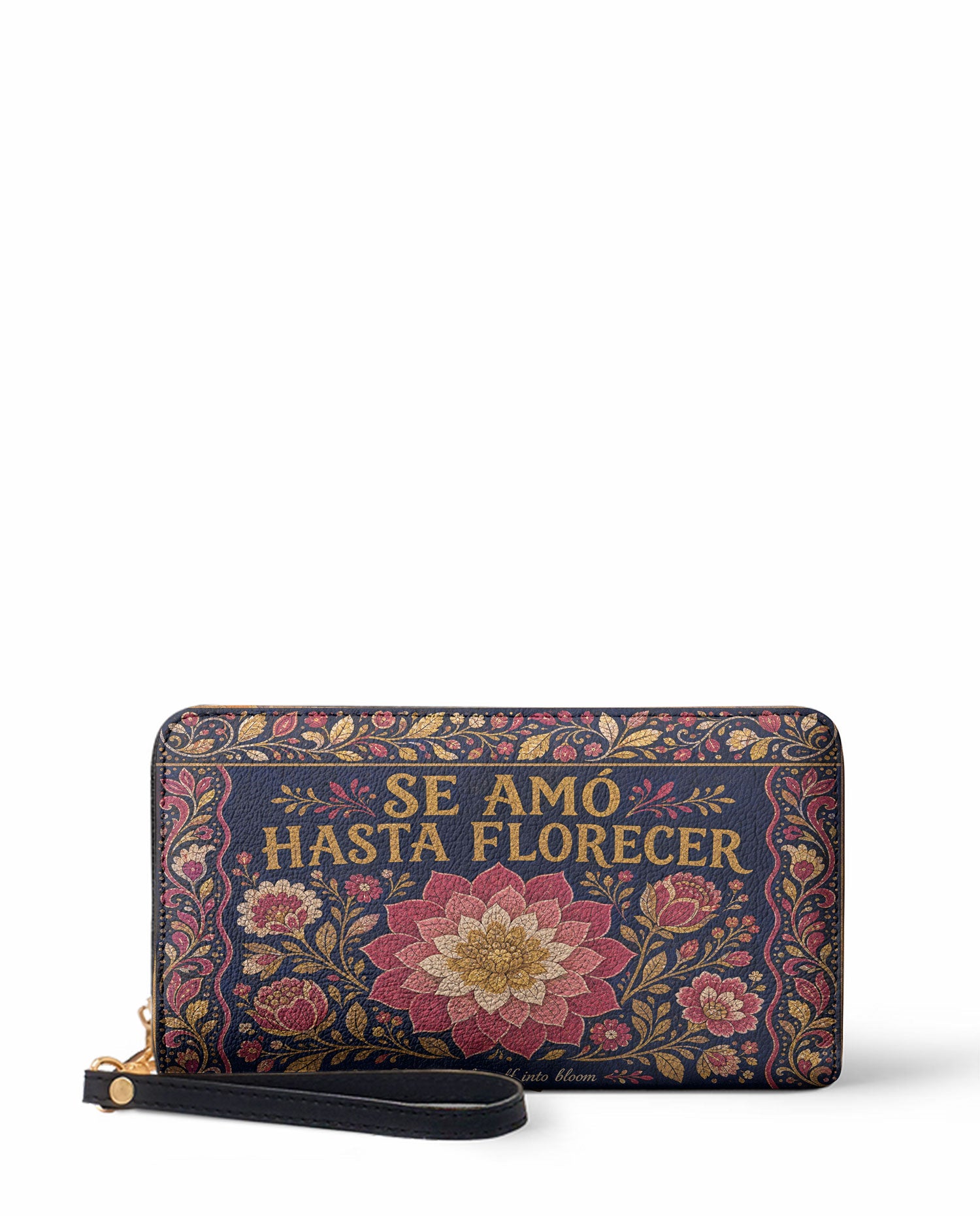 "Se amó hasta florecer" ver.4 Long Wallet - front view | Paleta Bags