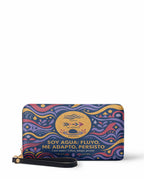 "Soy agua fluyo, me adapto, persisto" ver.3 Long Wallet - front view | Paleta Bags