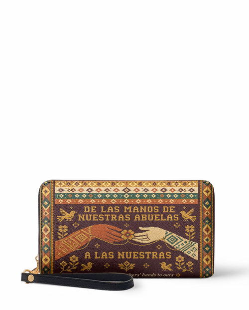 "De las manos de nuestras abuelas a las nuestras" ver.3 Long Wallet - front view | Paleta Bags