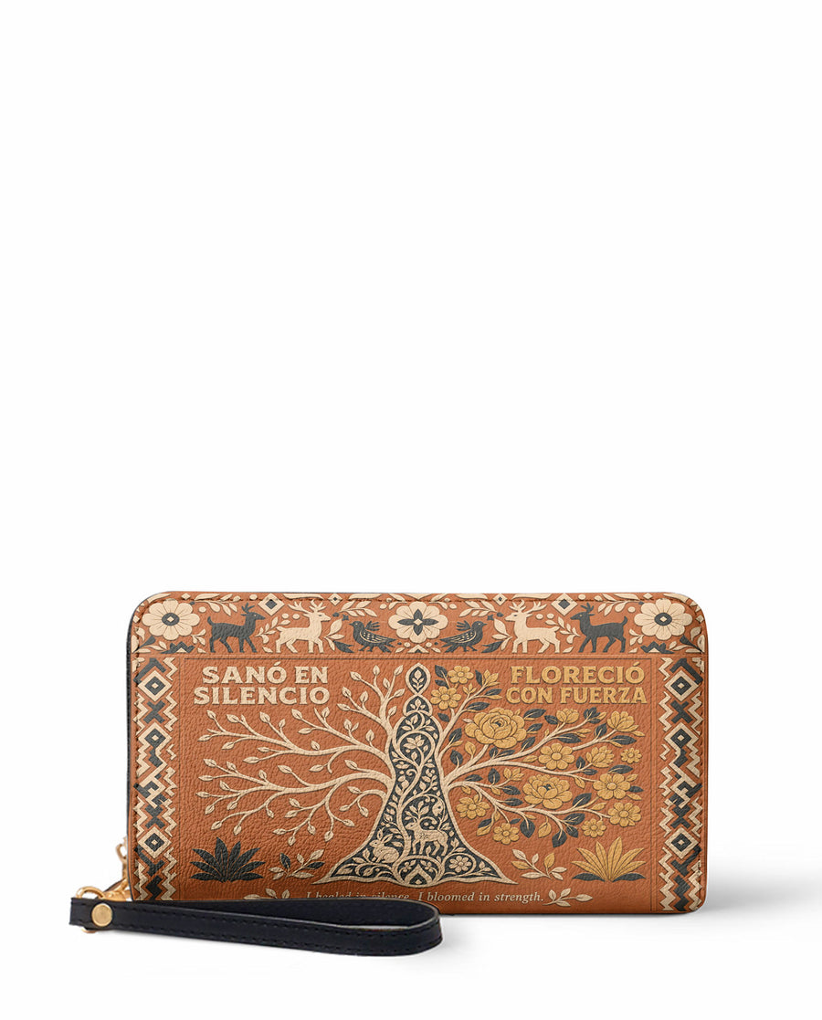 "Sanó en silencio, floreció con fuerza" ver.4 Long Wallet