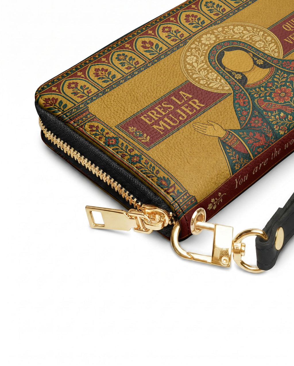 "Eres la mujer que alguna vez soñaste ser" ver.5 Long Wallet - side view | Paleta Bags