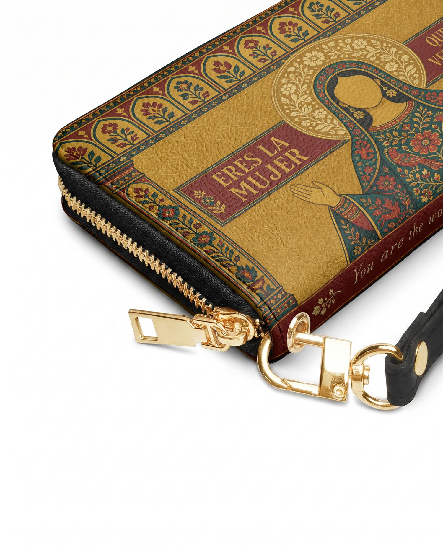 "Eres la mujer que alguna vez soñaste ser" ver.5 Long Wallet - side view | Paleta Bags