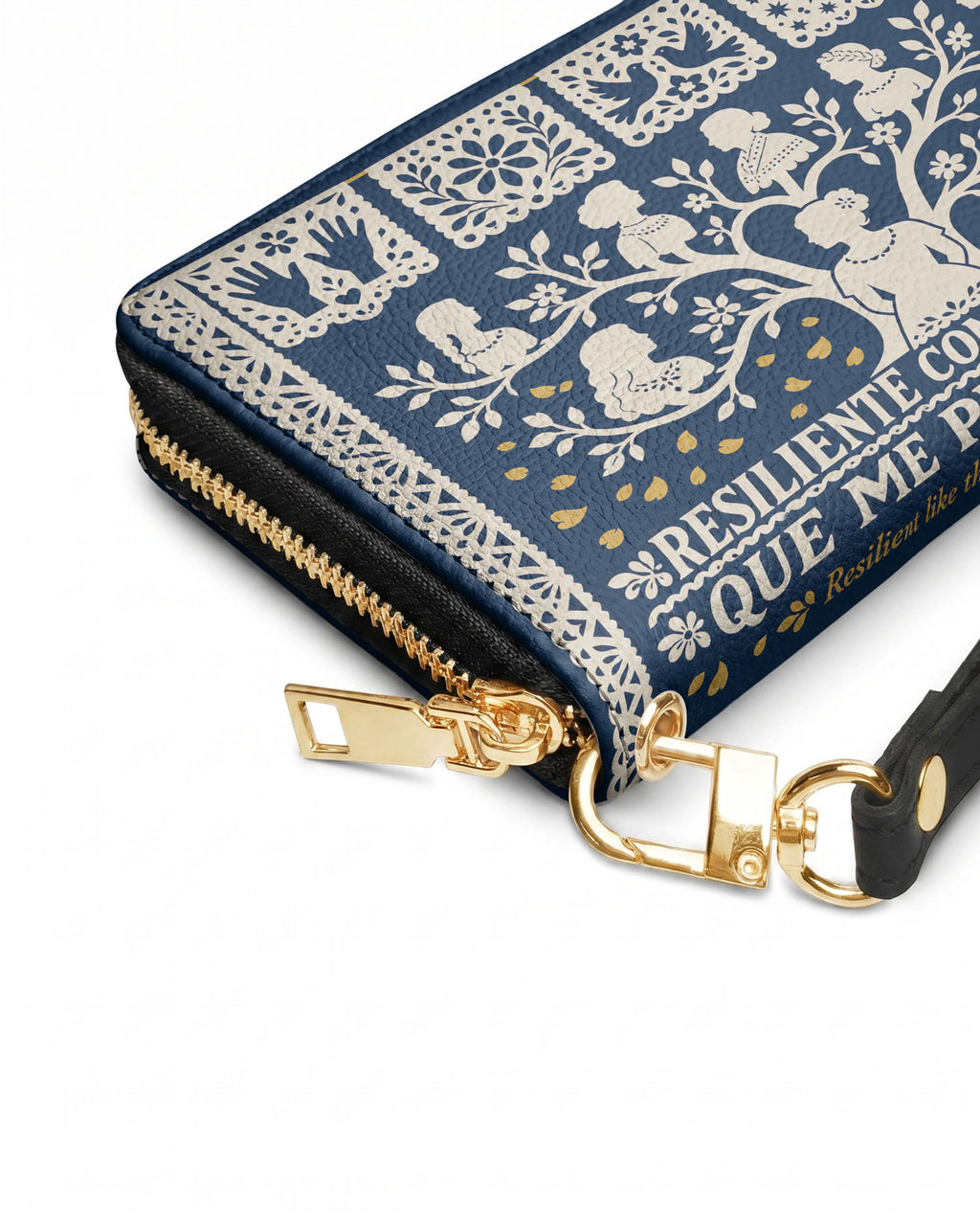 "Resiliente como las mujeres que me precedieron" ver.2 Long Wallet - side view | Paleta Bags