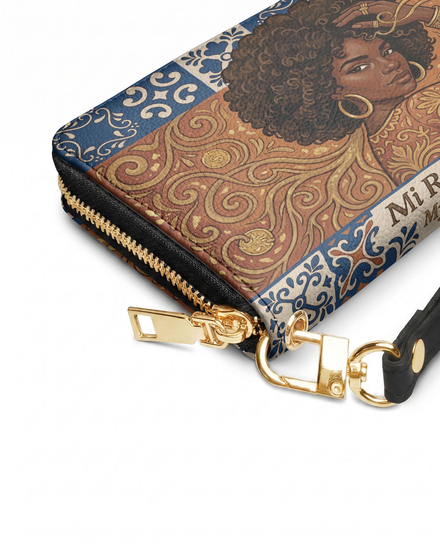 "Mi Raíz es Oro" ver.1 Long Wallet - side view | Paleta Bags