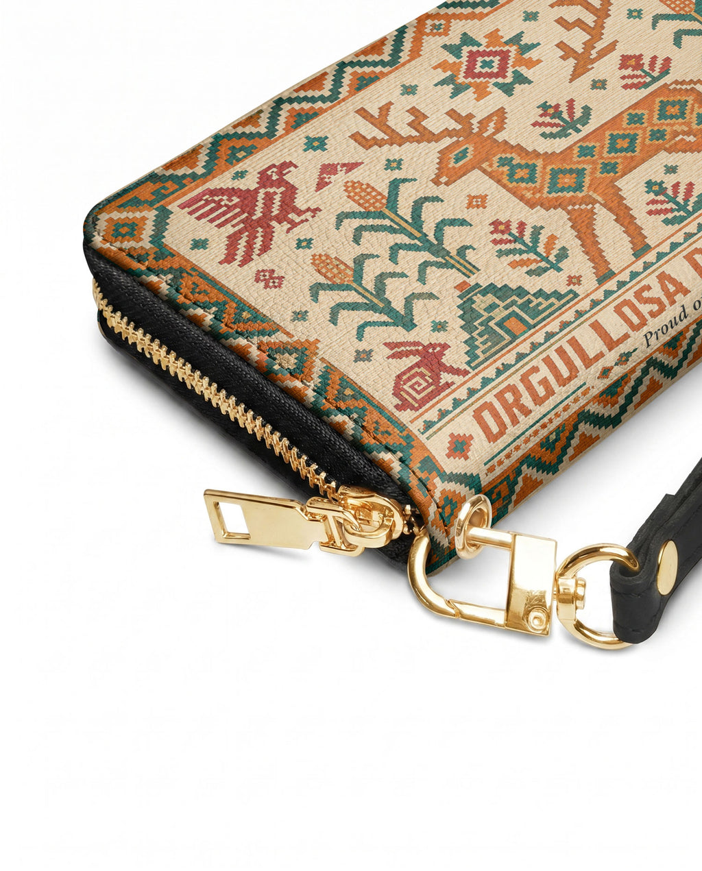 "Orgullosa de donde vengo" ver.1 Long Wallet - side view | Paleta Bags