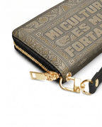 "Mi cultura es mi fortaleza" ver.5 Long Wallet - side view | Paleta Bags