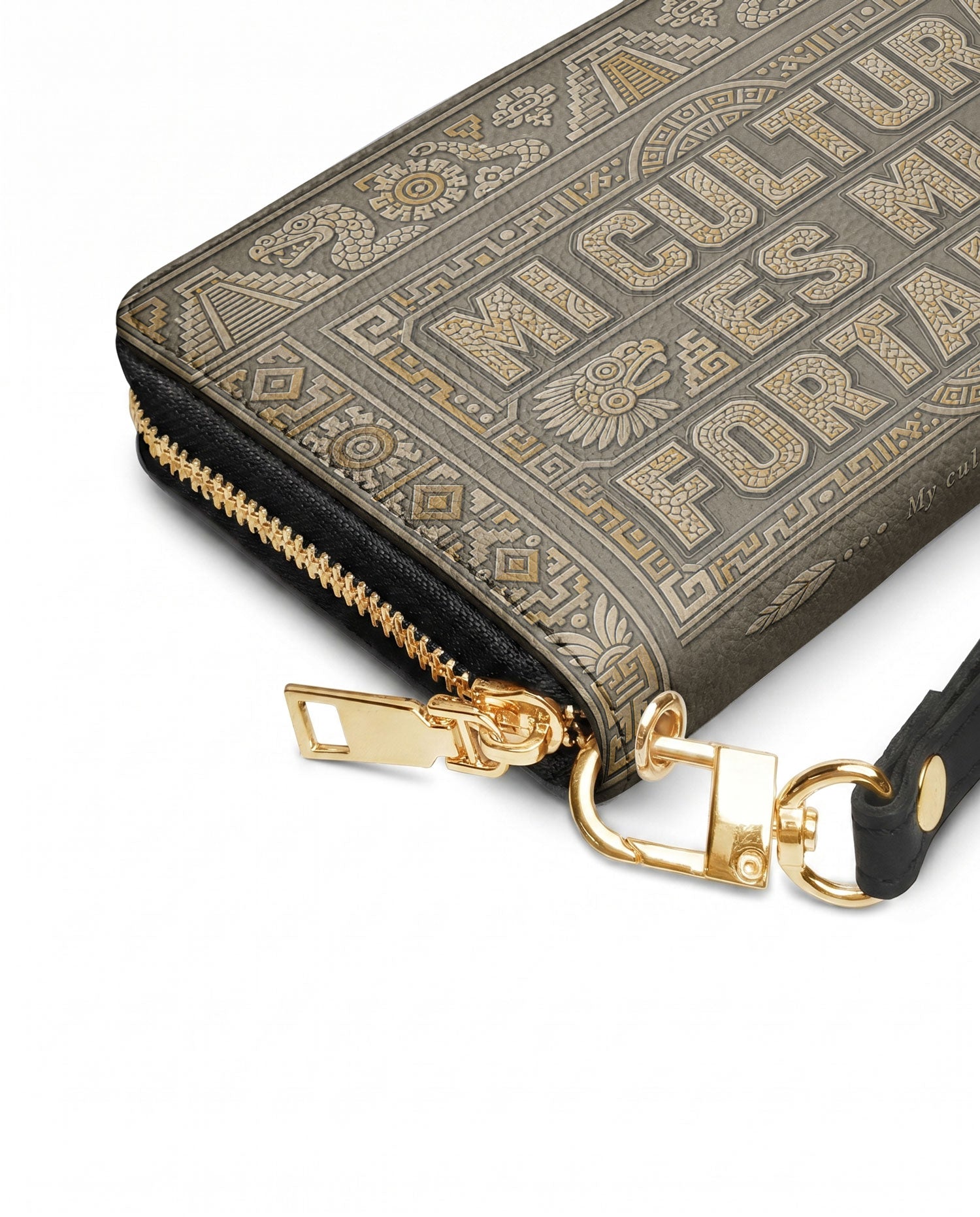 "Mi cultura es mi fortaleza" ver.5 Long Wallet - side view | Paleta Bags