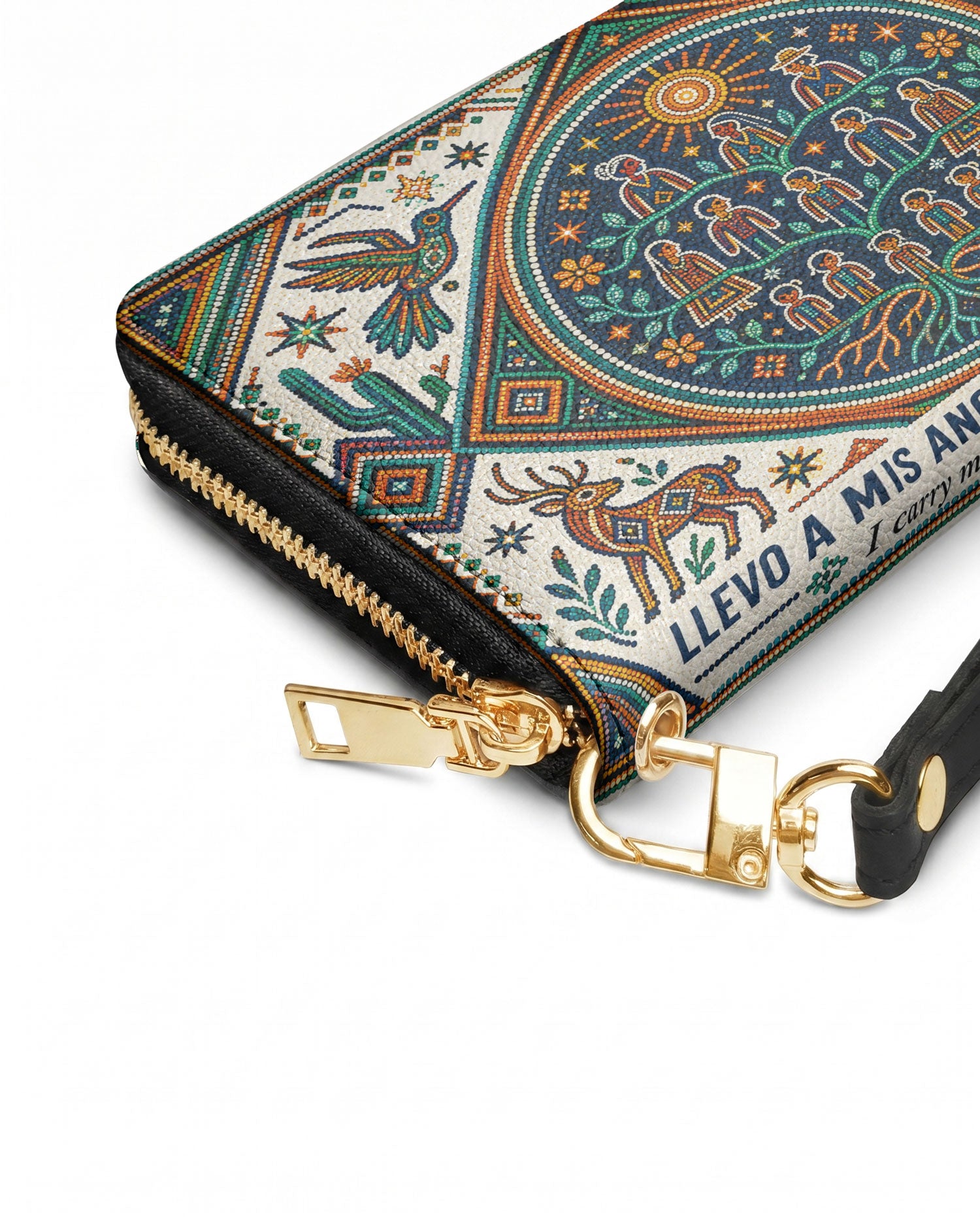 "Llevo a mis ancestros en la sangre" ver.4 Long Wallet - side view | Paleta Bags