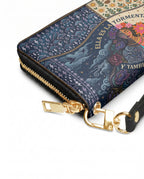 "Ella es la tormenta y también el refugio" ver.1 Long Wallet - side view | Paleta Bags