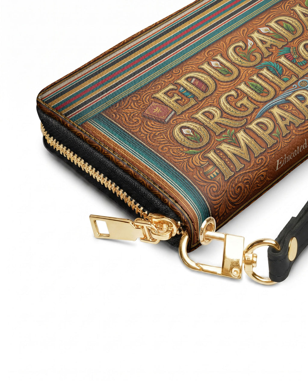 "Educada. Orgullosa. Imparable" ver.2 Long Wallet - side view | Paleta Bags