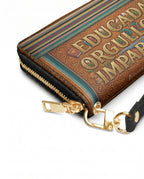 "Educada. Orgullosa. Imparable" ver.2 Long Wallet - side view | Paleta Bags