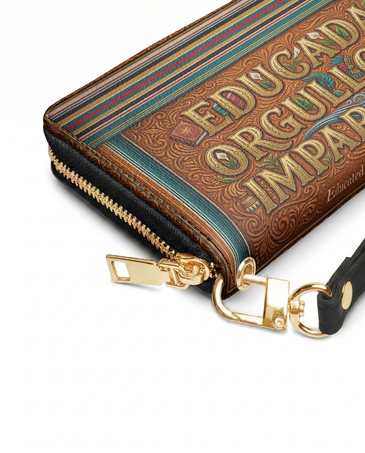 "Educada. Orgullosa. Imparable" ver.2 Long Wallet - side view | Paleta Bags