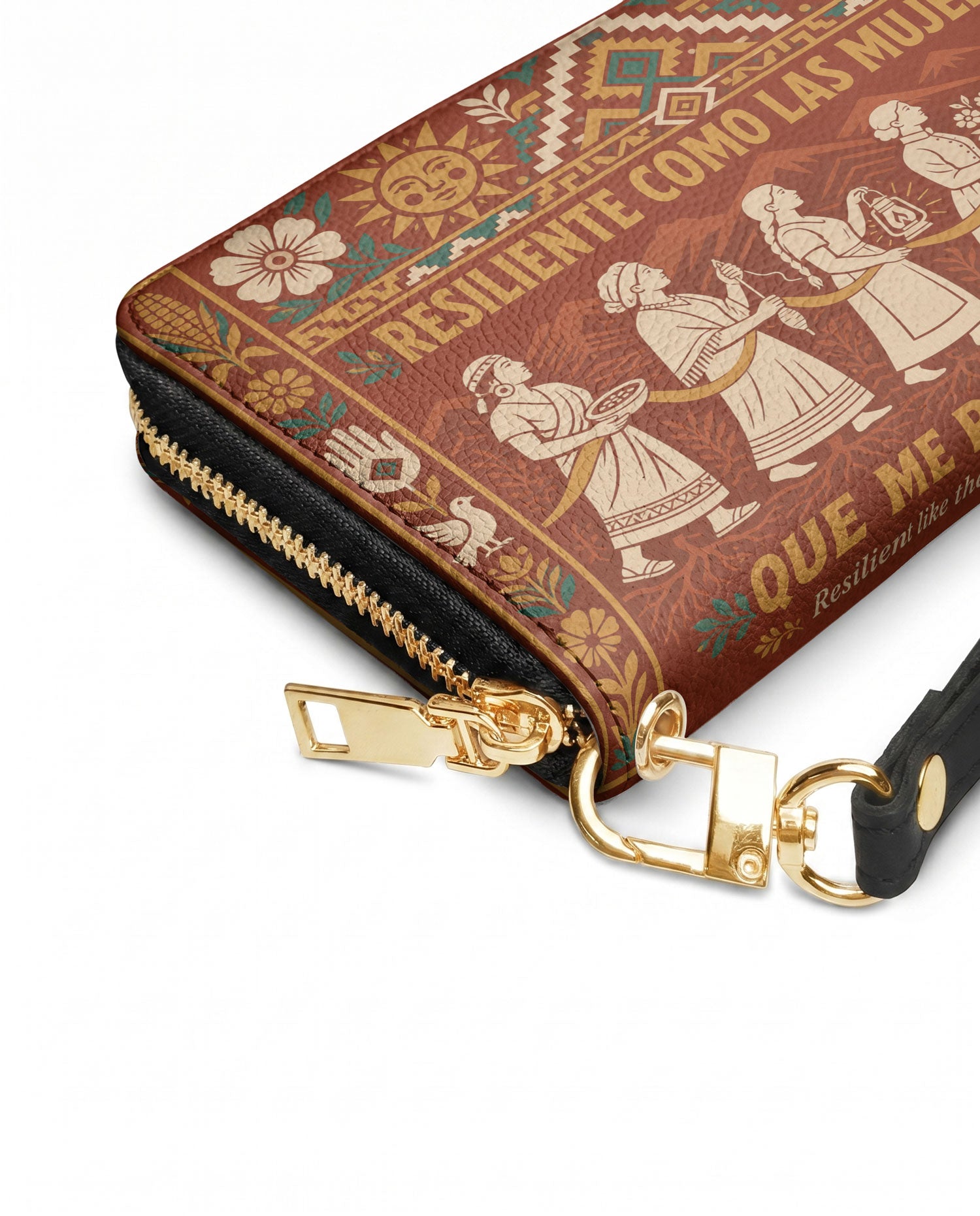 "Resiliente como las mujeres que me precedieron" ver.1 Long Wallet - side view | Paleta Bags