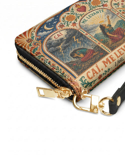 "Caí, me levanté, florecí" ver.1 Long Wallet - side view | Paleta Bags