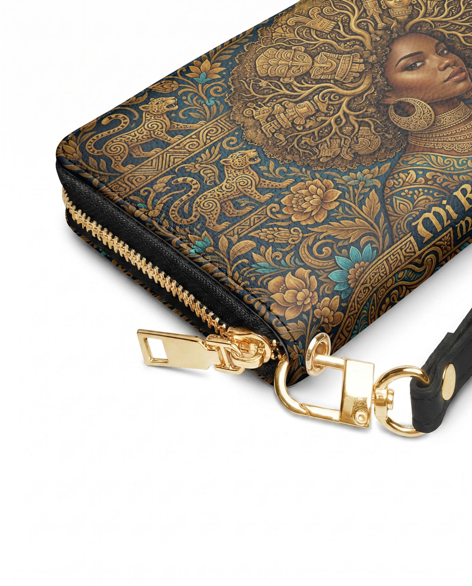 "Mi Raíz es Oro" ver.2 Long Wallet - side view | Paleta Bags