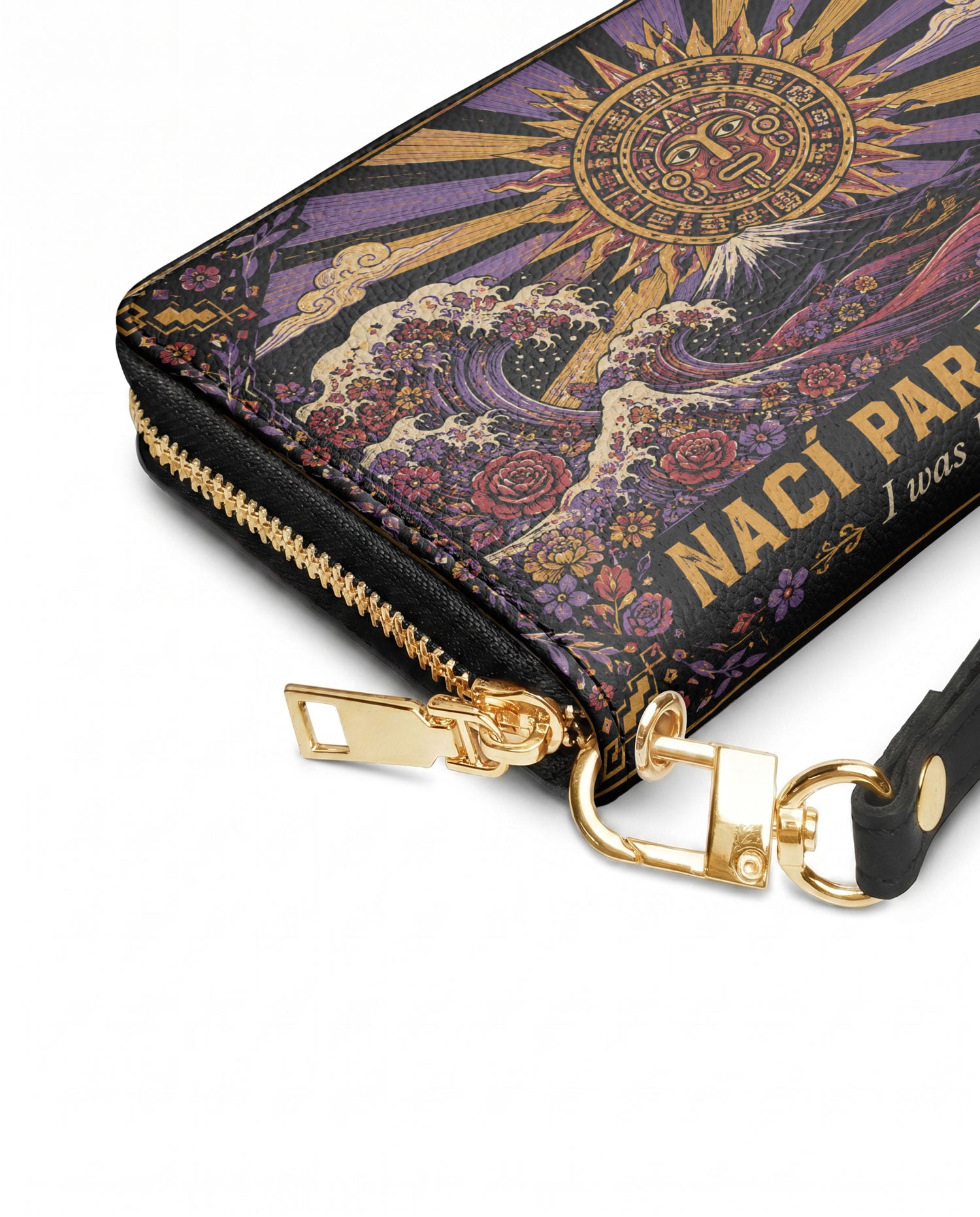 "Nací para brillar" ver.1 Long Wallet - side view | Paleta Bags