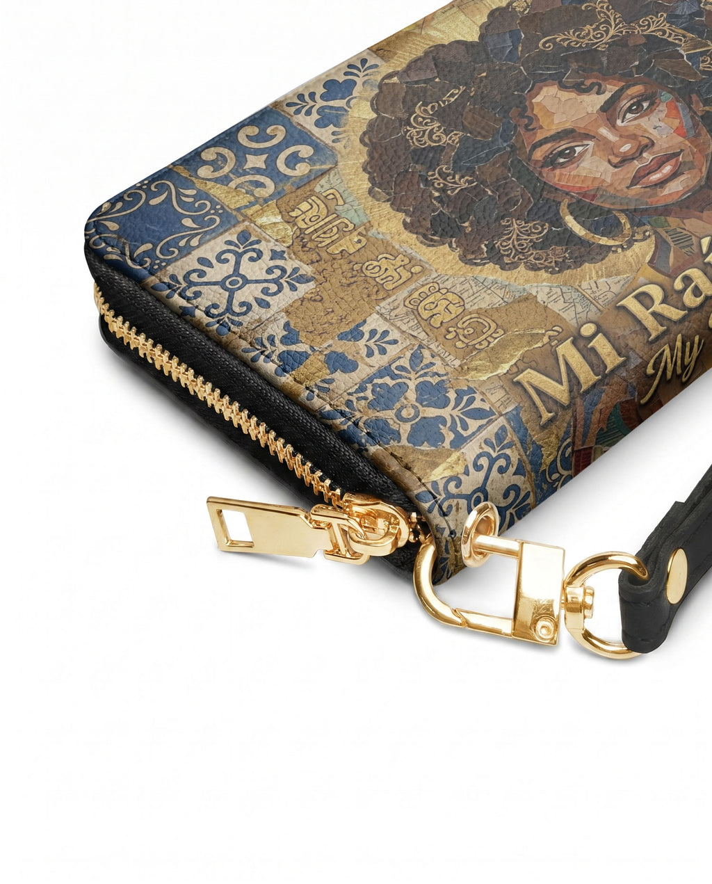 "Mi Raíz es Oro" ver.3 Long Wallet - side view | Paleta Bags