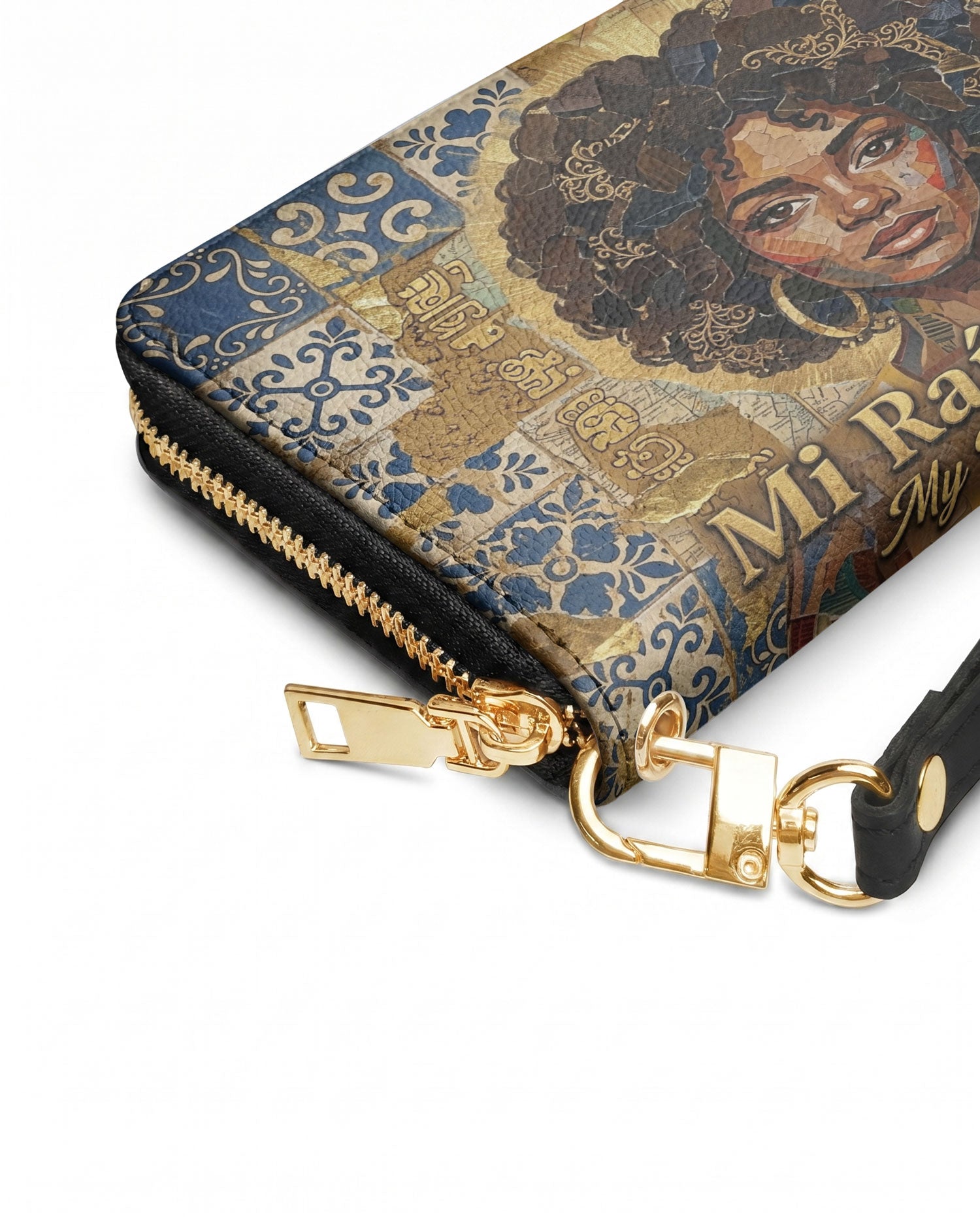 "Mi Raíz es Oro" ver.3 Long Wallet - side view | Paleta Bags