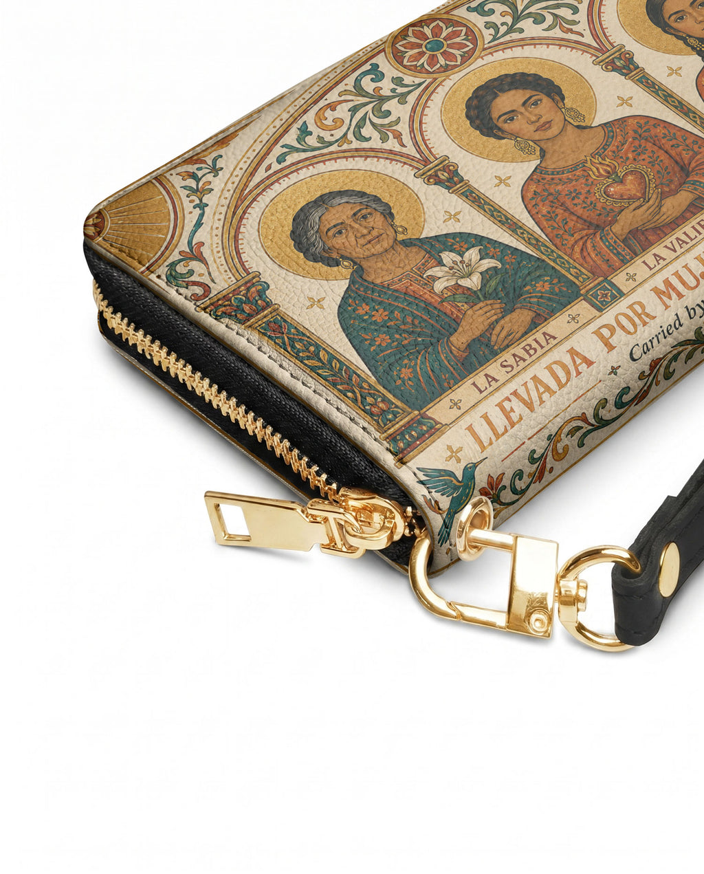 "Llevada por mujeres que inspiran" ver.1 Long Wallet - side view | Paleta Bags