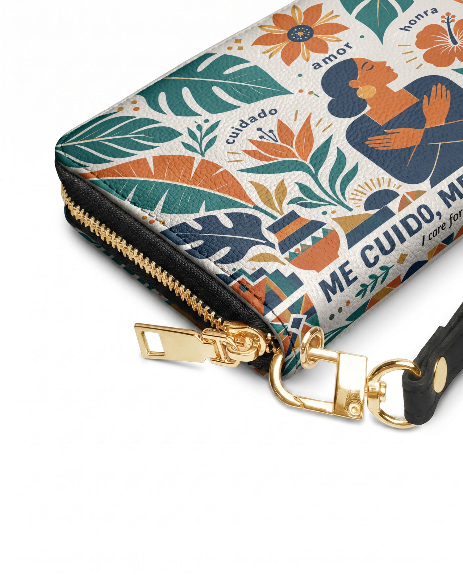 "Me cuido, me amo, me honro" ver.4 Long Wallet - side view | Paleta Bags