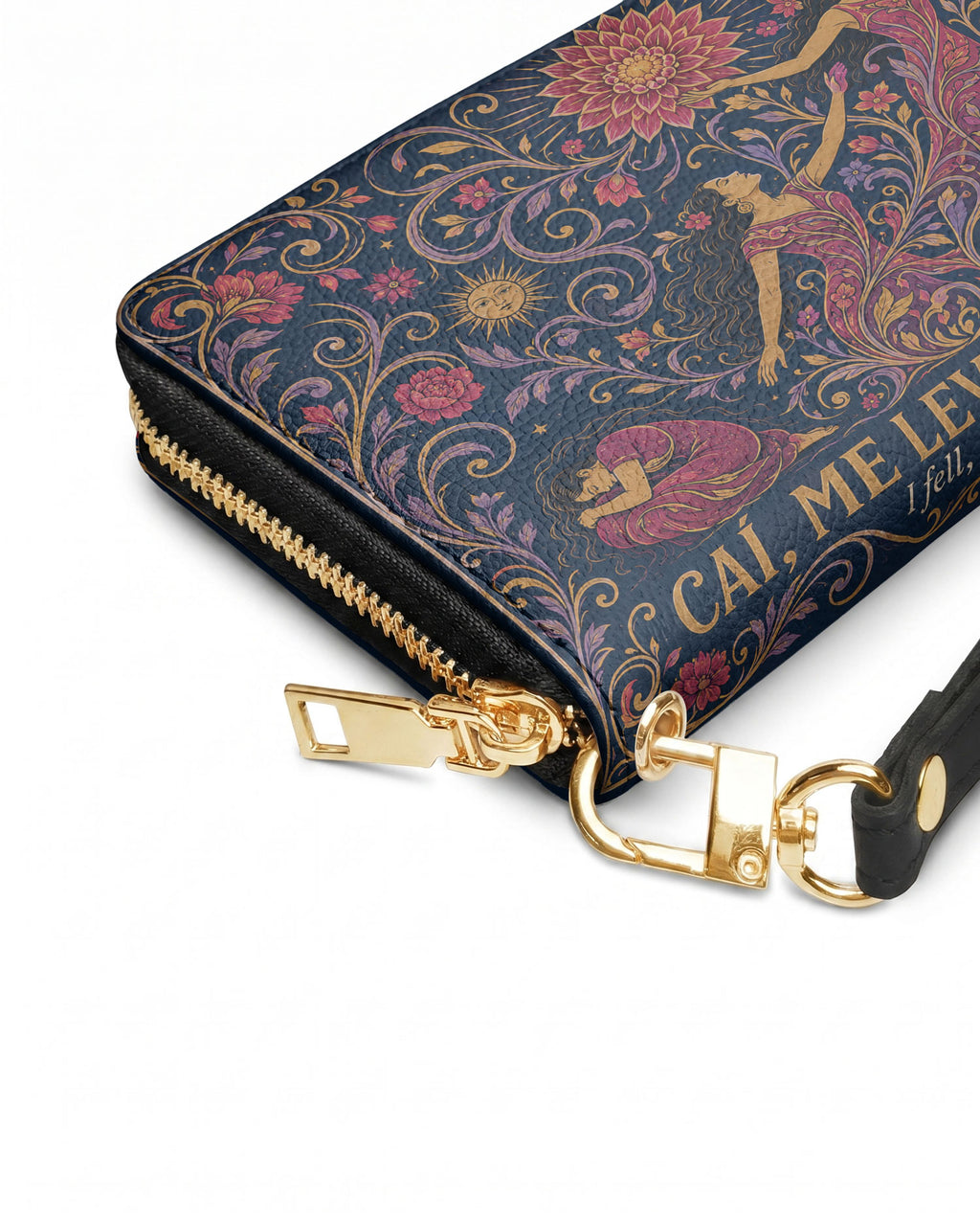 "Caí, me levanté, florecí" ver.5 Long Wallet - side view | Paleta Bags