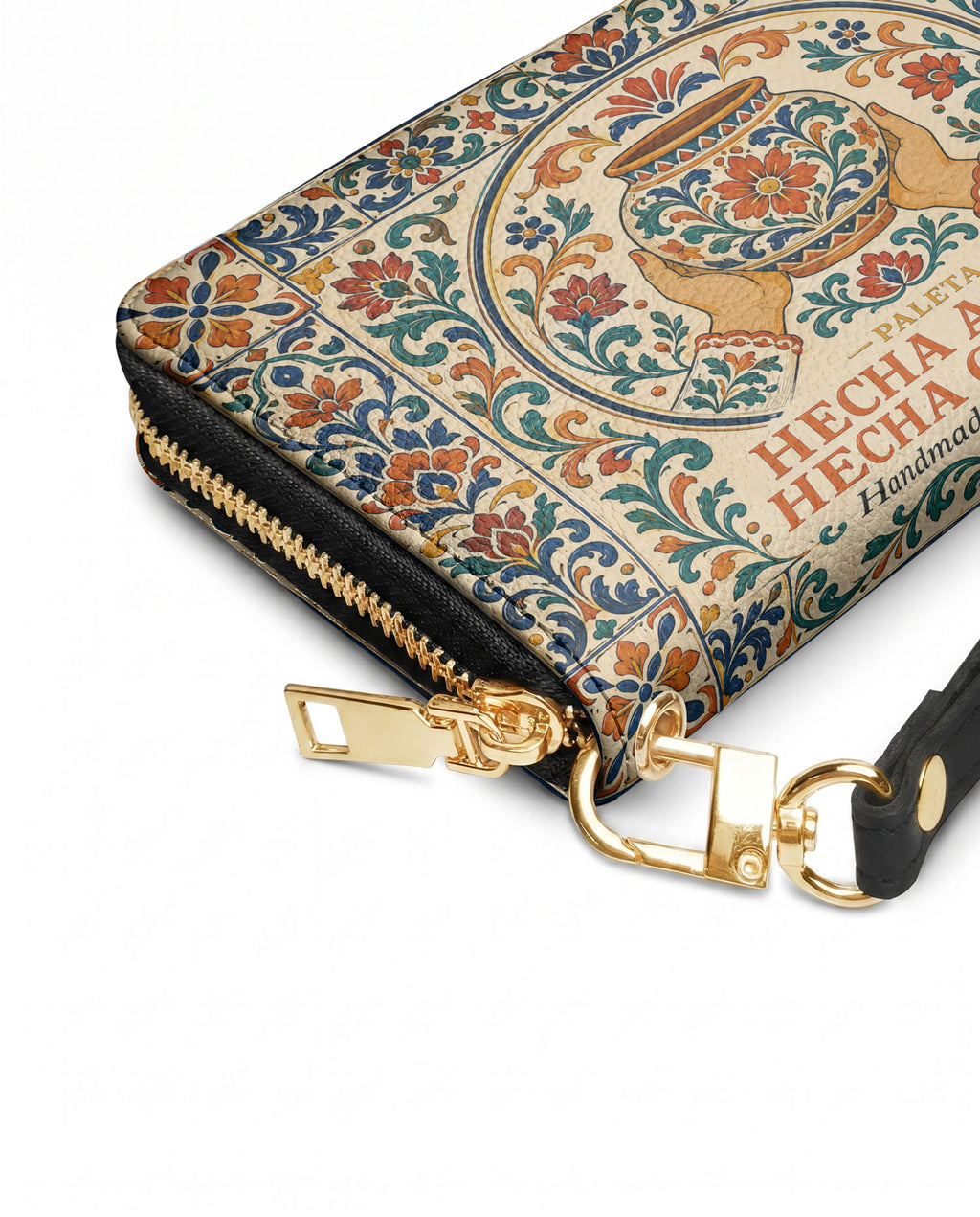"Hecha a mano, hecha con amor" ver.2 Long Wallet - side view | Paleta Bags