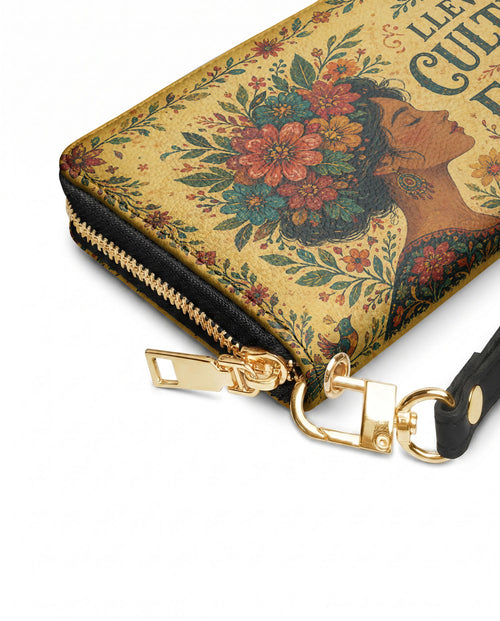 "Lleva su cultura como flores en flor" ver.1 Long Wallet - side view | Paleta Bags