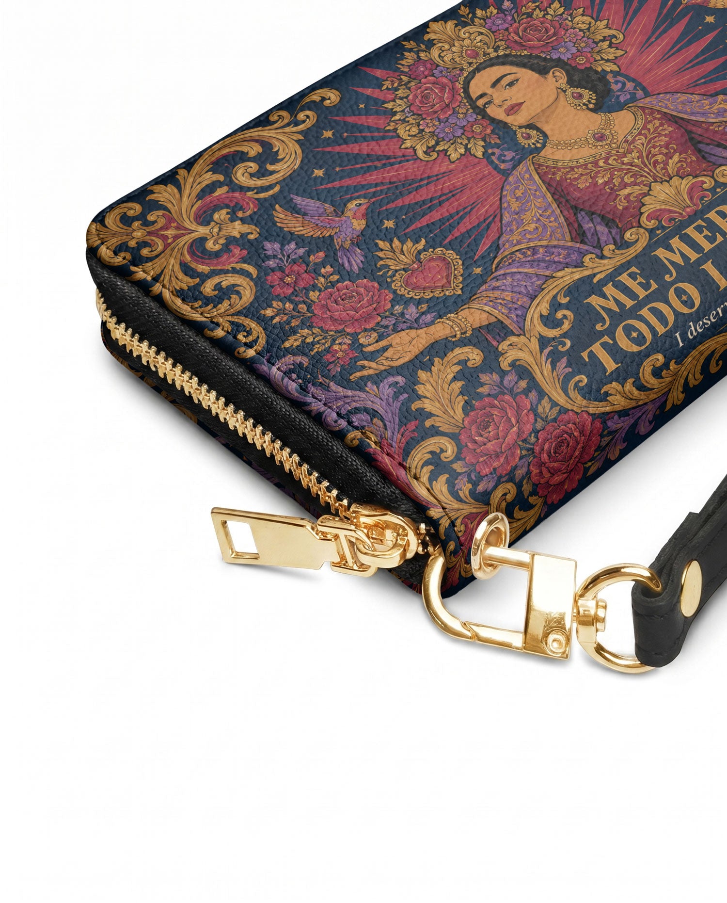 "Me merezco todo lo bueno" ver.2 Long Wallet - side view | Paleta Bags