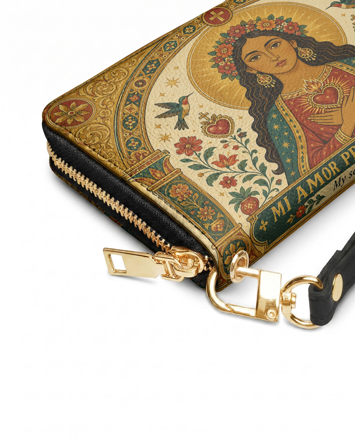 "Mi amor propio es sagrado" ver.2 Long Wallet - side view | Paleta Bags