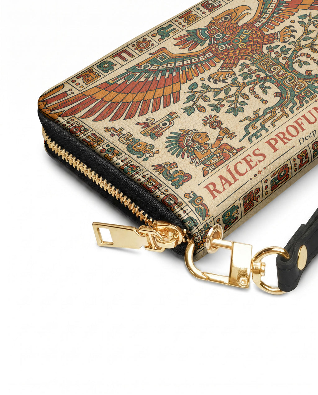 "Raíces profundas, alas libres" ver.3 Long Wallet - side view | Paleta Bags