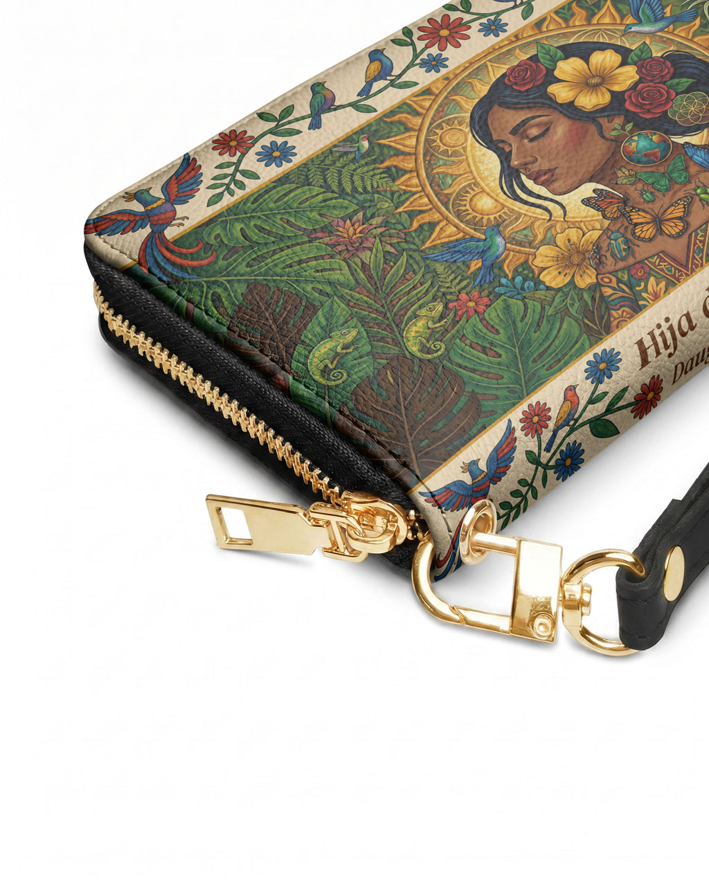 "Soy hija de la tierra" ver.6 Long Wallet - side view | Paleta Bags