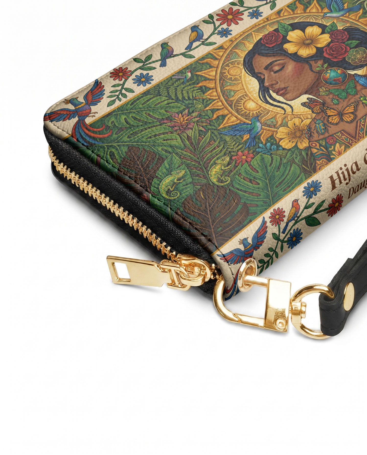 "Soy hija de la tierra" ver.6 Long Wallet - side view | Paleta Bags