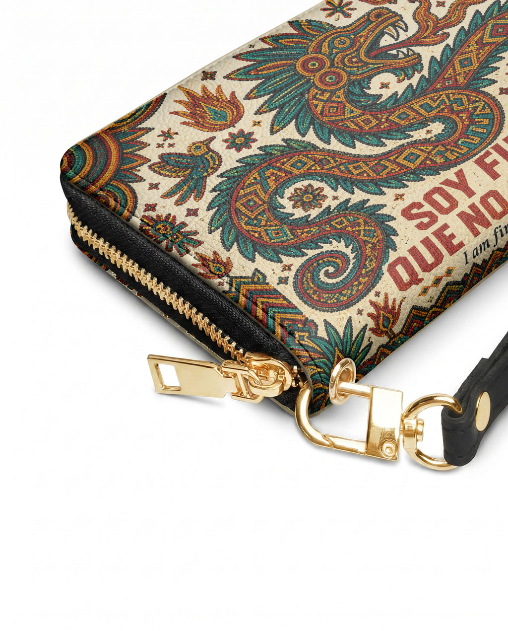 "Soy fuego que no se apaga" ver.2 Long Wallet - side view | Paleta Bags