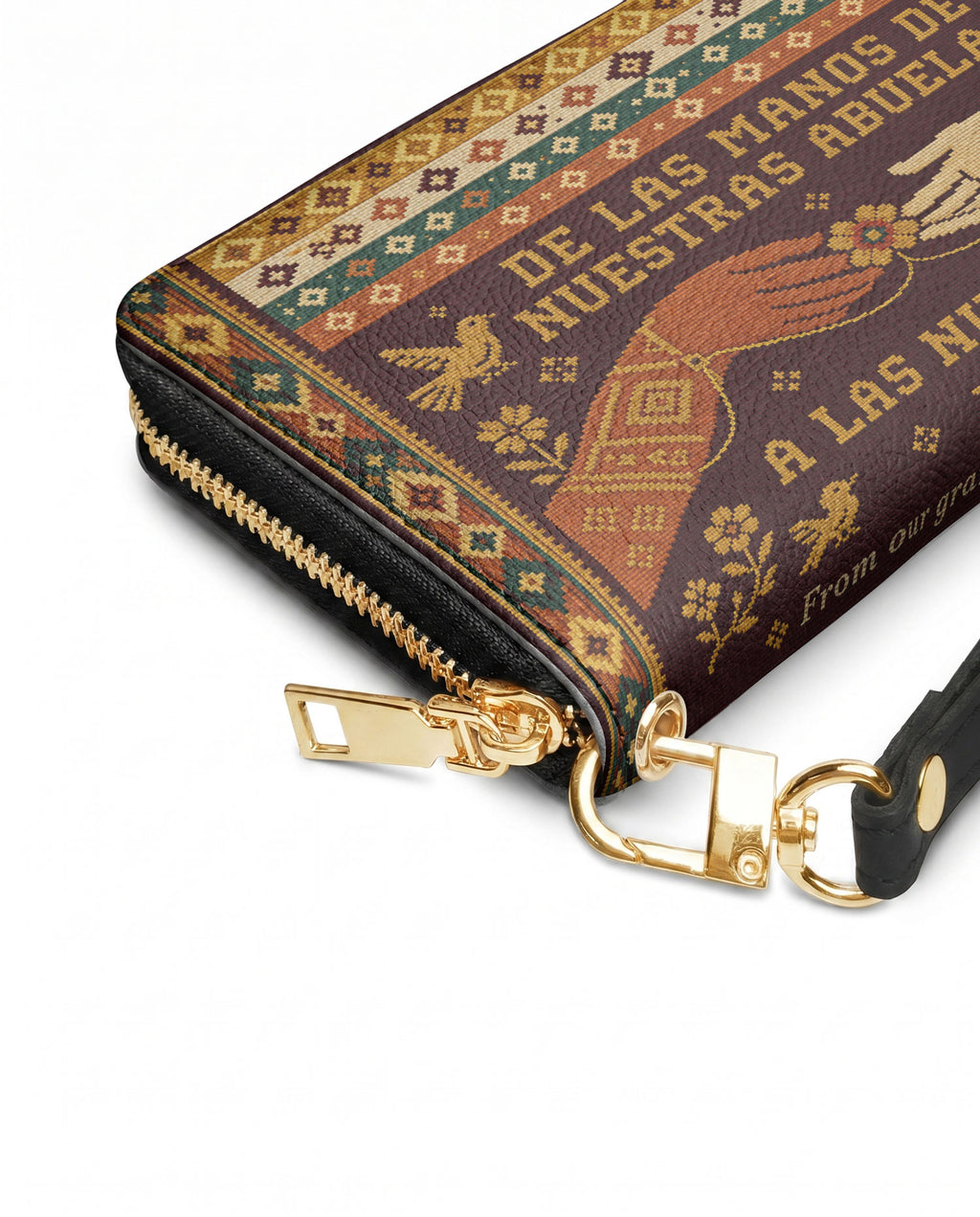 "De las manos de nuestras abuelas a las nuestras" ver.3 Long Wallet - side view | Paleta Bags