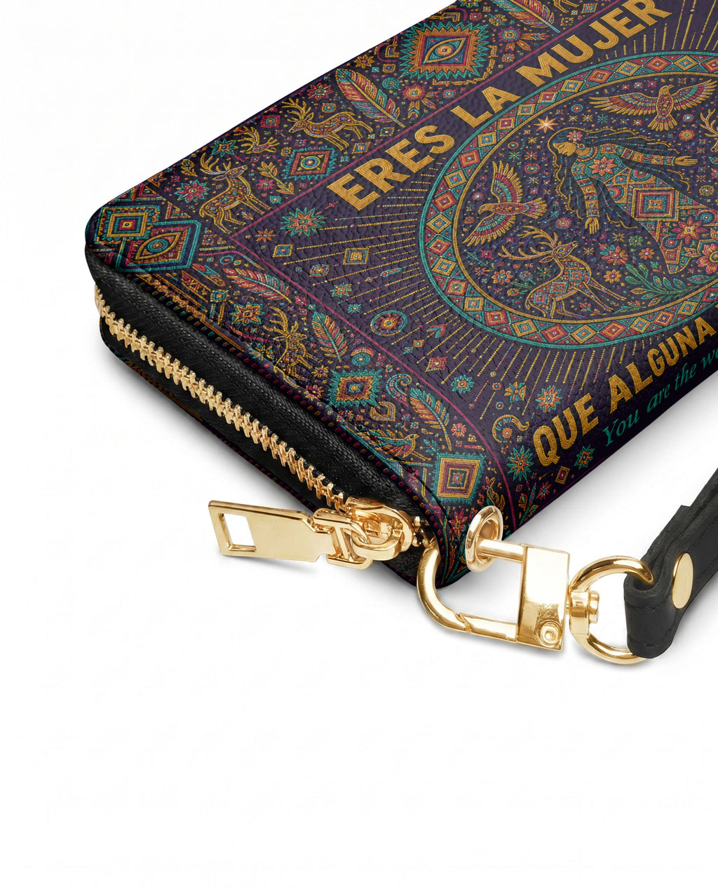 "Eres la mujer que alguna vez soñaste ser" ver.8 Long Wallet - side view | Paleta Bags