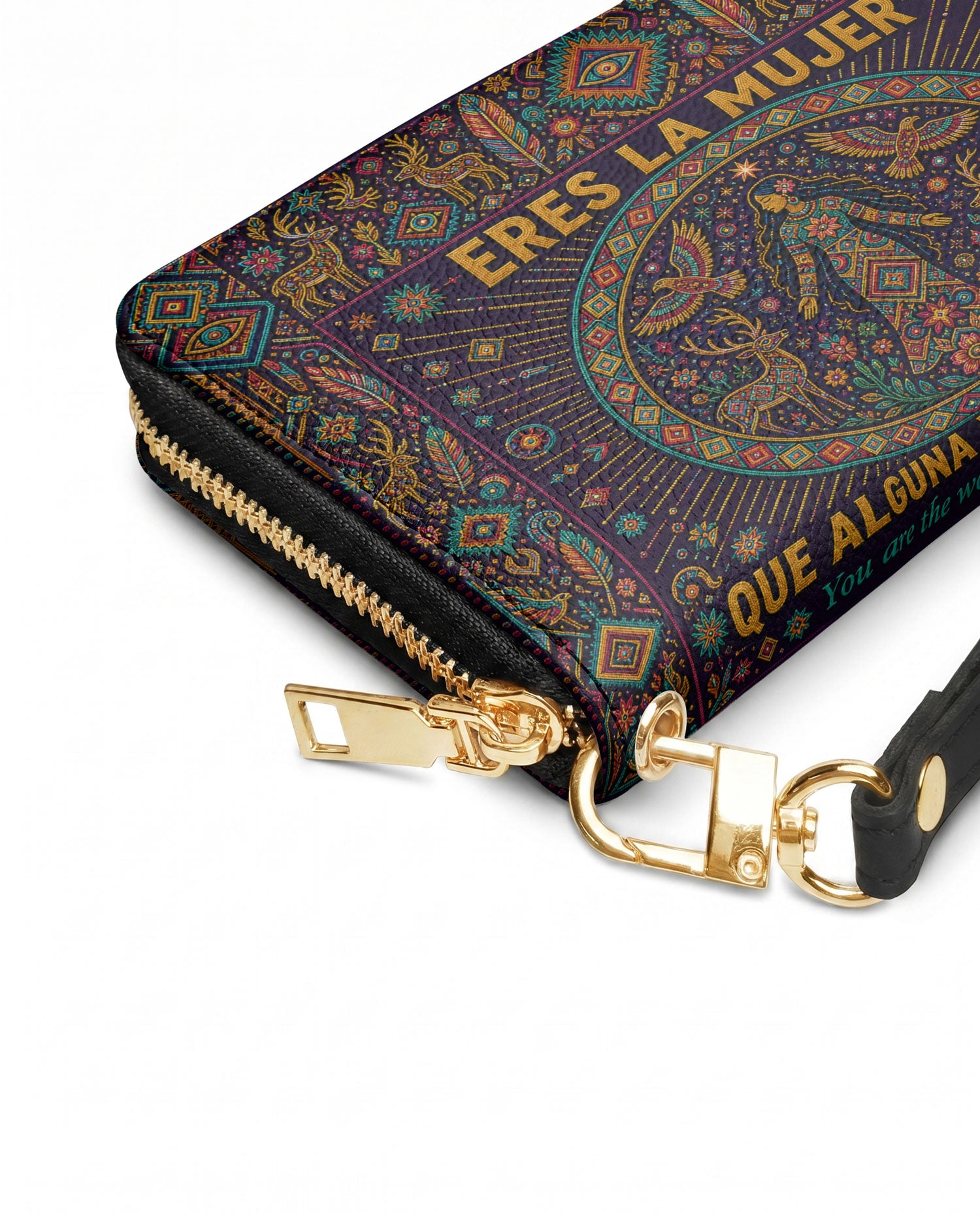 "Eres la mujer que alguna vez soñaste ser" ver.8 Long Wallet - side view | Paleta Bags