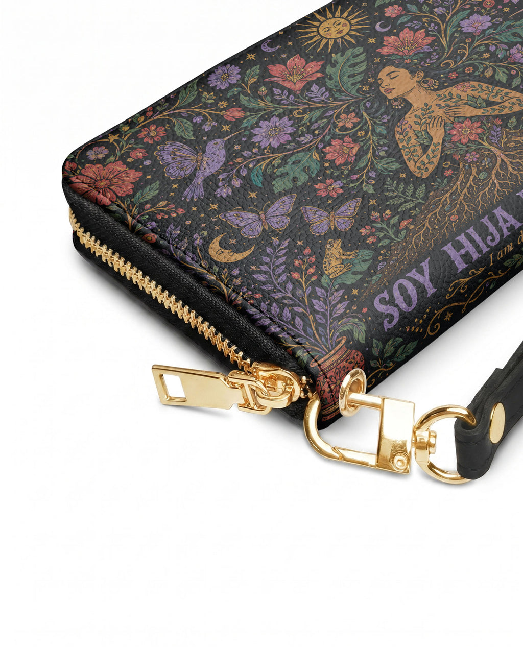 "Soy hija de la tierra" ver.3 Long Wallet - side view | Paleta Bags