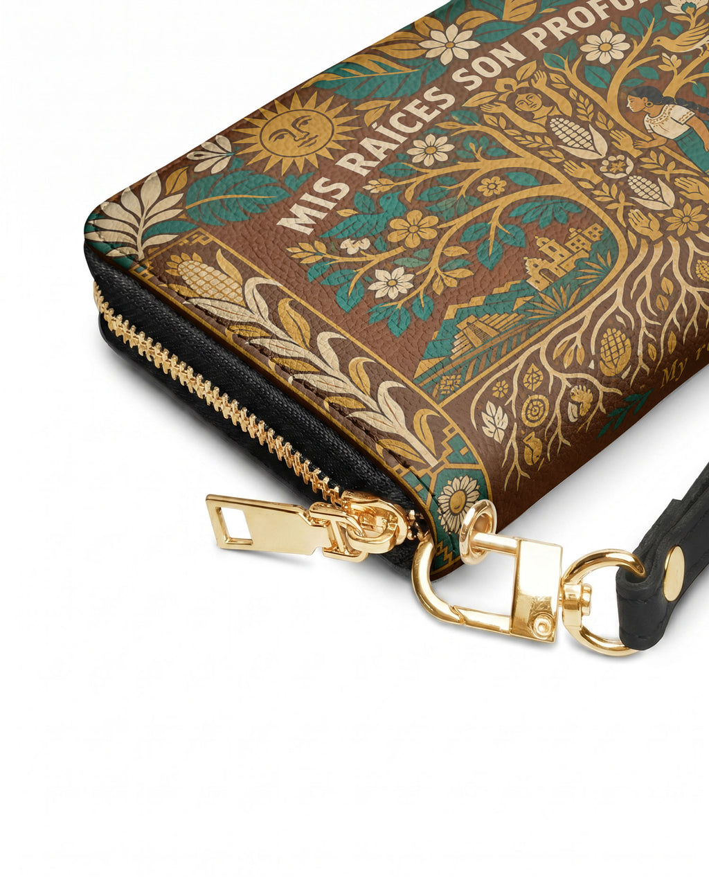 "Mis Raíces son Profundas" ver.3 Long Wallet - side view | Paleta Bags