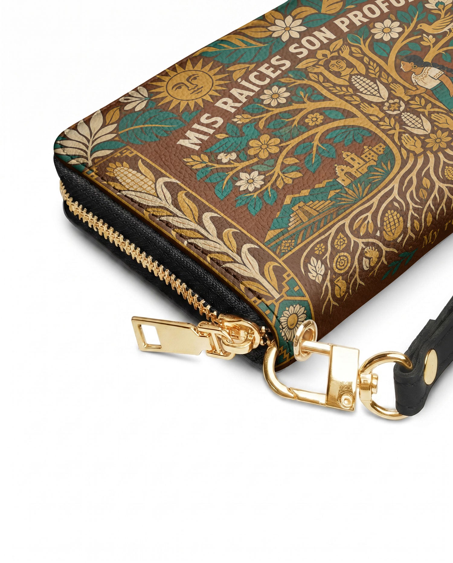 "Mis Raíces son Profundas" ver.3 Long Wallet - side view | Paleta Bags