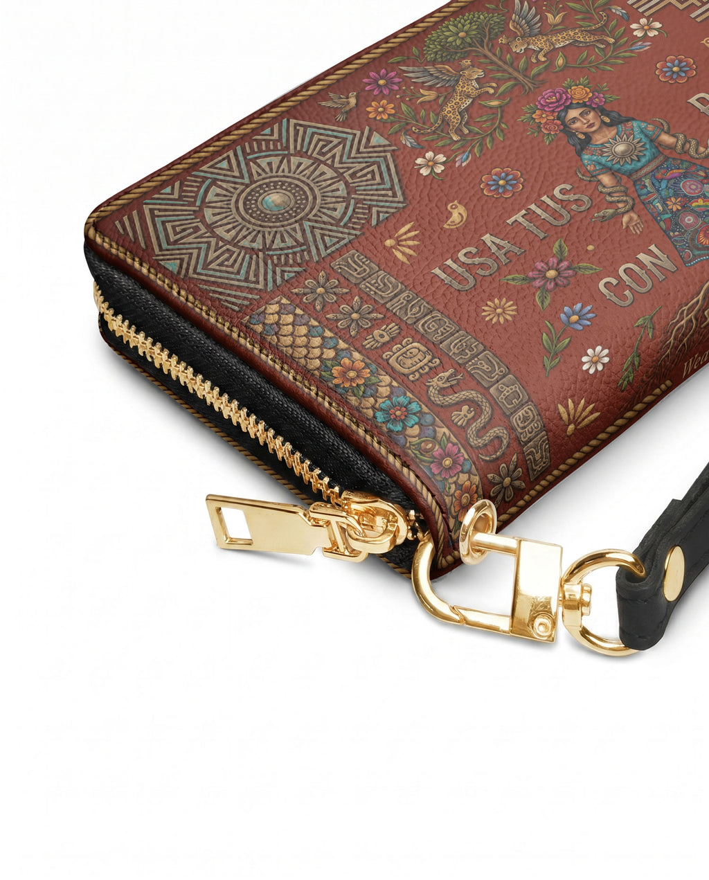 "Usa tus raíces con orgullo" ver.2 Long Wallet - side view | Paleta Bags
