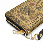"Lleva su cultura como flores en flor" ver.5 Long Wallet - side view | Paleta Bags