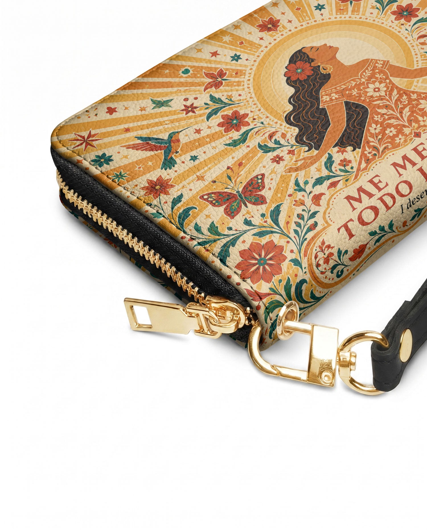 "Me merezco todo lo bueno" ver.4 Long Wallet - side view | Paleta Bags