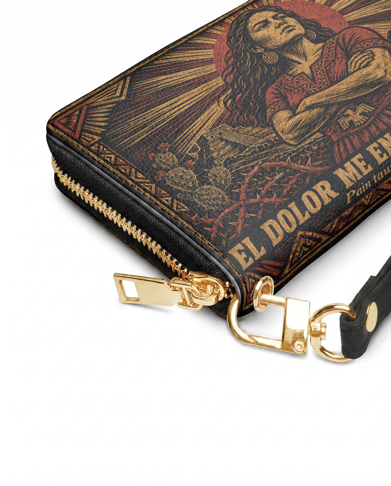 "El dolor me enseñó a ser fuerte" ver.2 Long Wallet - side view | Paleta Bags